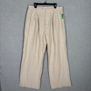 Gap Wide Leg Pleated Pants 18T Linen Trouser Chino Academia Quiet Lagom NEW $98